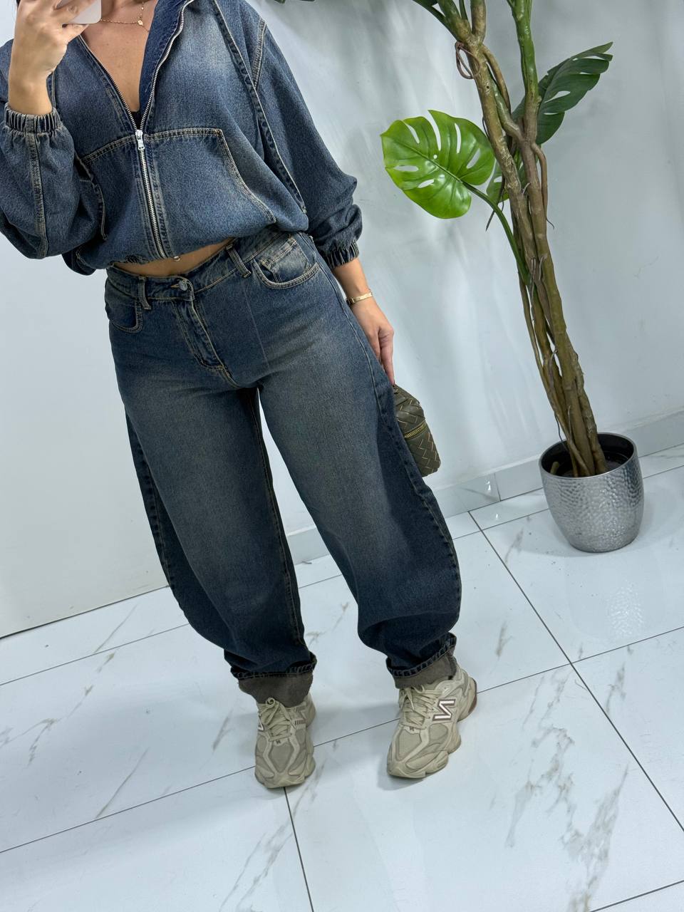 JEANS IN DENIM SABBIA