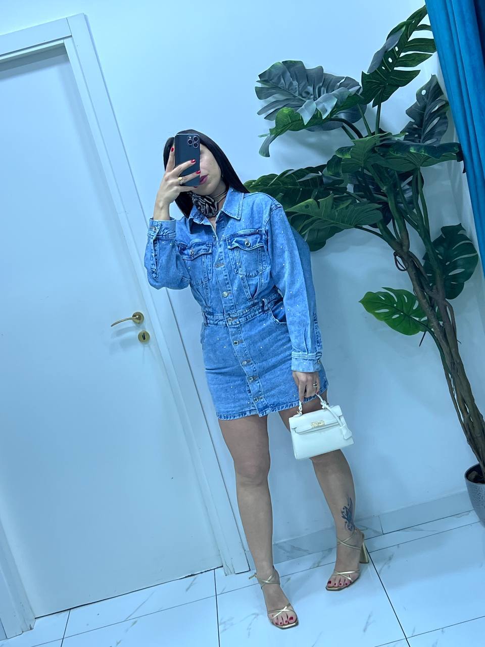VESTITO IN JEANS CORTO